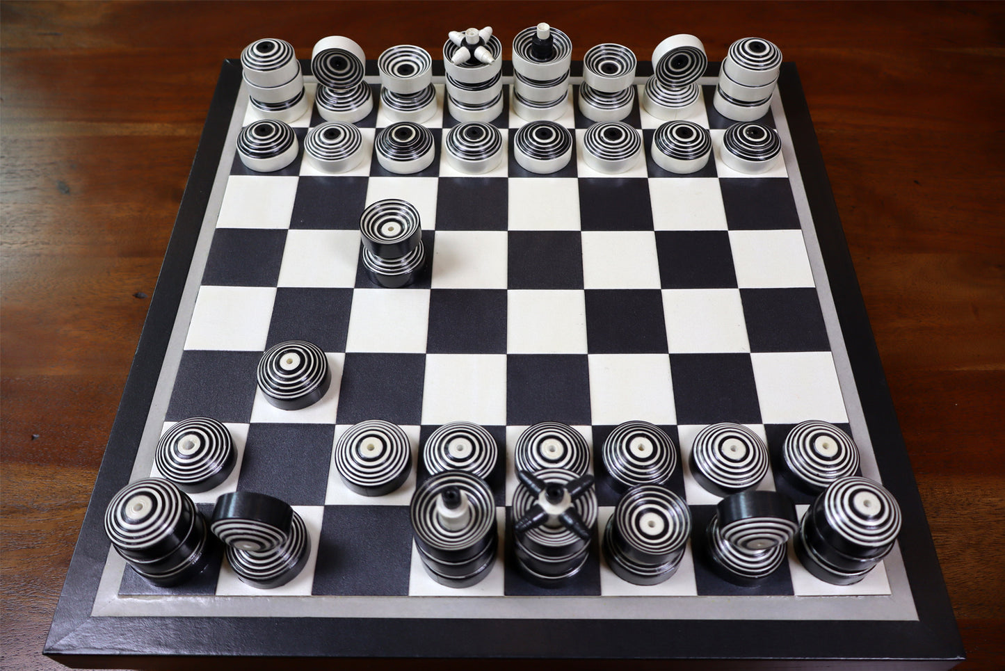 One-of-a-Kind Paper Chess Board - Modern Collectible Art for Game Enthusiasts