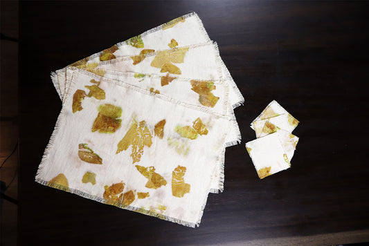 Natural Cotton Placemats Handmade dyed, Handmade Placemats.