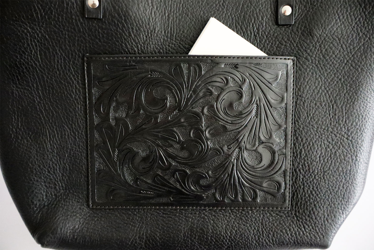Tooled Leather Black Bag – Timeless Craftsmanship, Modern Elegance