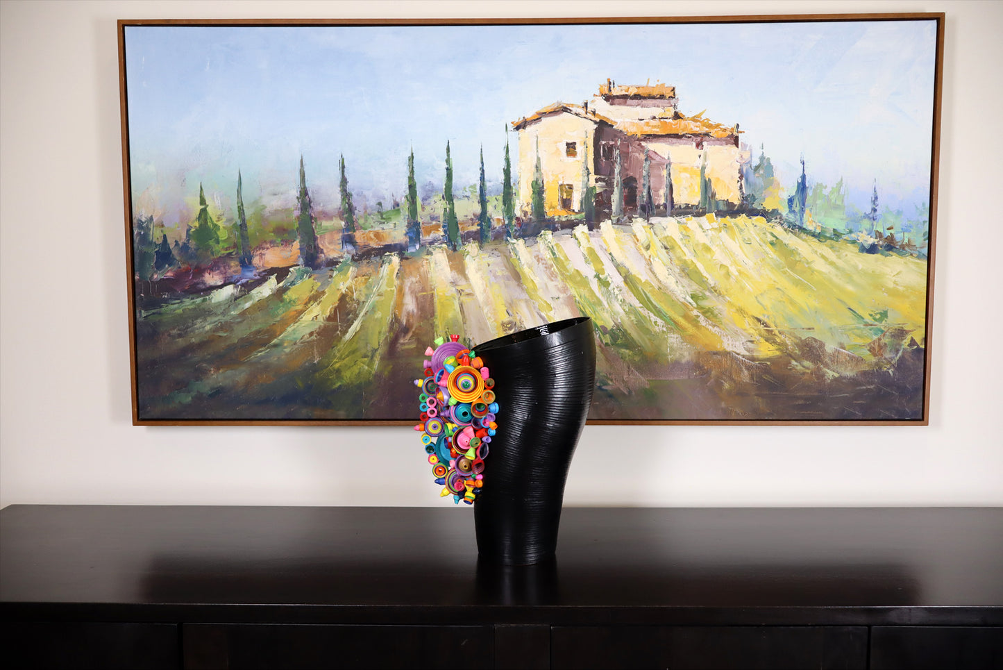 Artistic Black Paper Vase - Modern Home Décor Accent with Unique Style