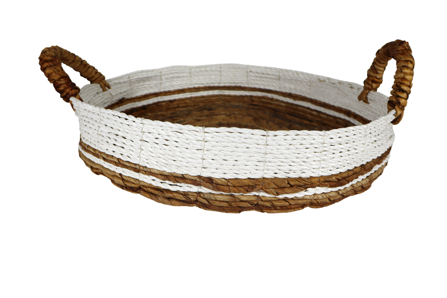 Set of 2 trays natural and white