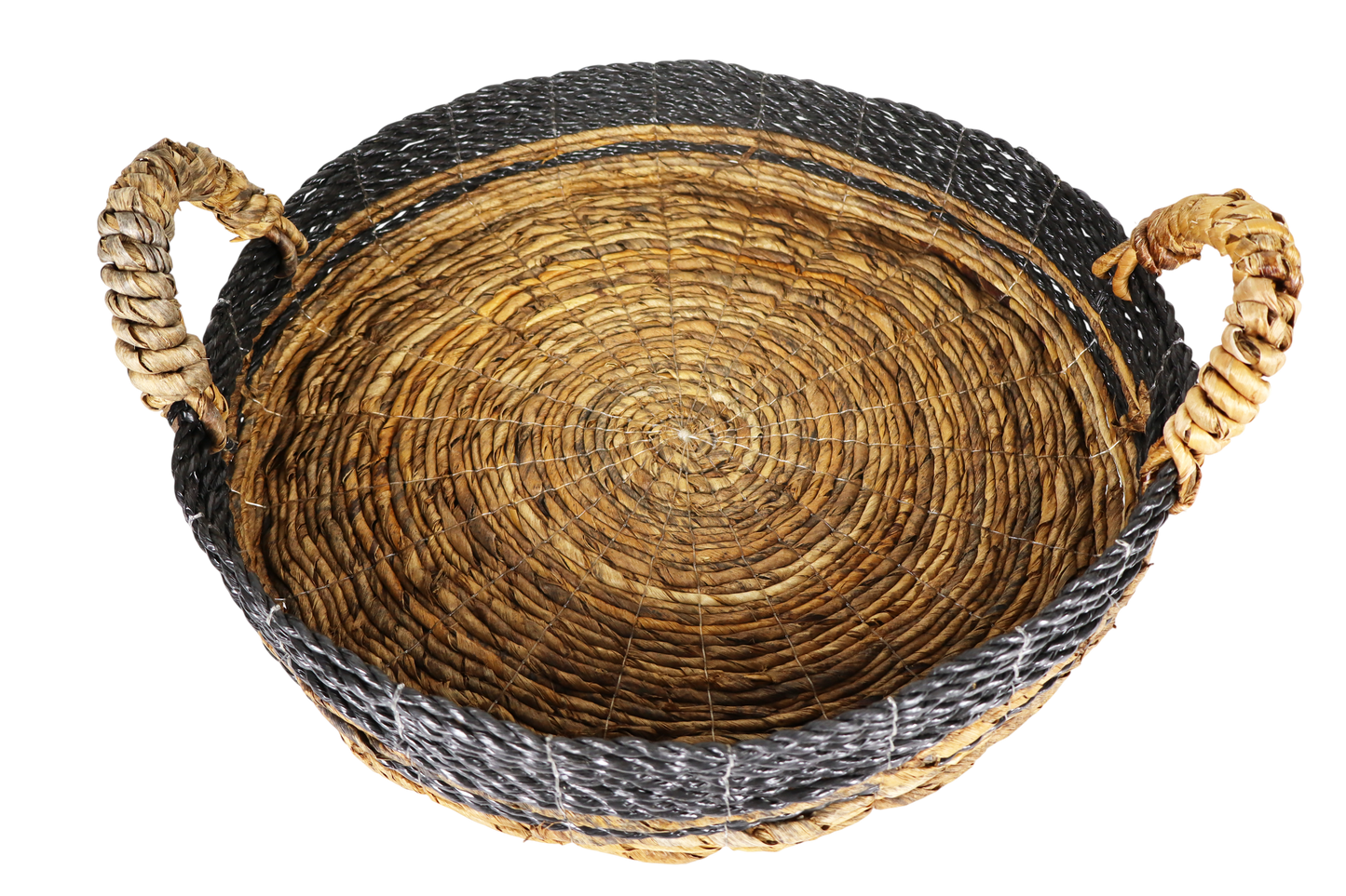 Set of 2 trays natural and black