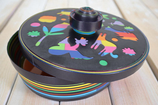 Tortillla Black Warmer, Contemporary design, Handmade Paper, Tortilla Holder. Contemporary Mexican Arts (Copy)