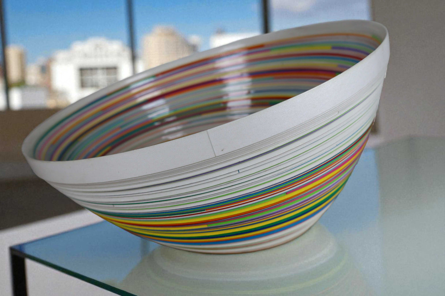 Contemporary fruit bowl design, Handmade Paper. Contemporary Mexican Arts White and colors