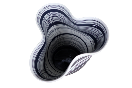 Contemporary Potted Plant Holder design, Handmade Paper. Contemporary Mexican Arts White and Black