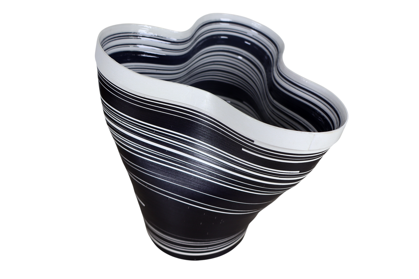 Contemporary Potted Plant Holder design, Handmade Paper. Contemporary Mexican Arts White and Black