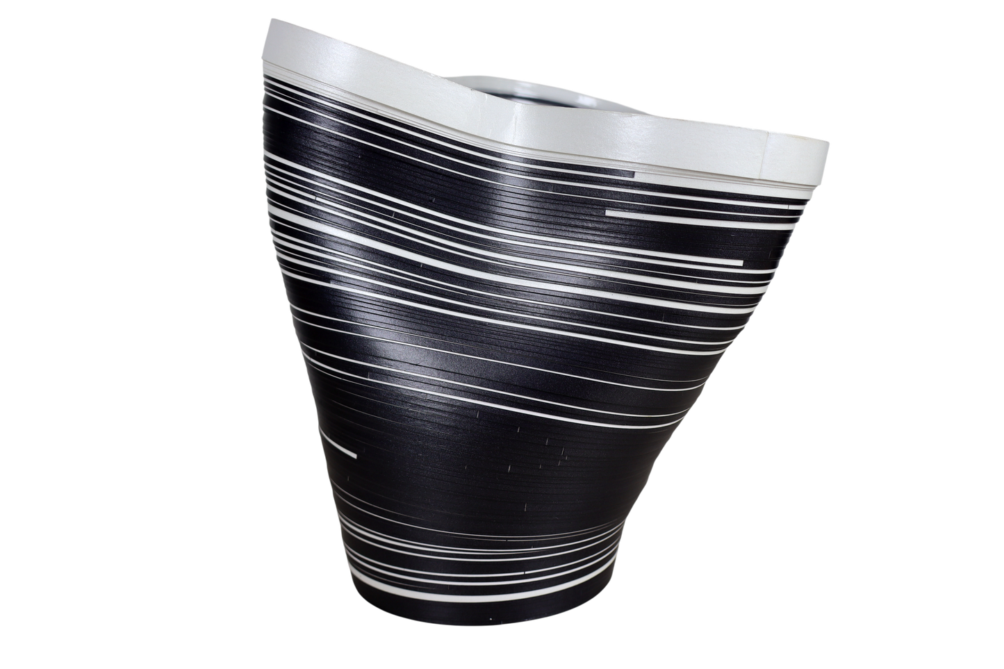 Contemporary Potted Plant Holder design, Handmade Paper. Contemporary Mexican Arts White and Black