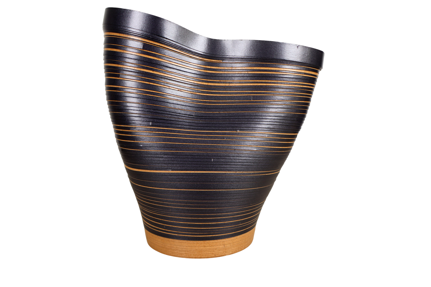 Contemporary Potted Plant Holder design, Handmade Paper. Contemporary Mexican Arts Black and Brown