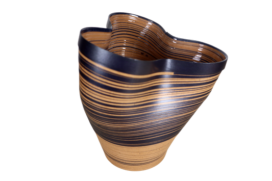 Potted Plant Holder design, Handmade Paper, Contemporary Mexican Arts Black and Brown