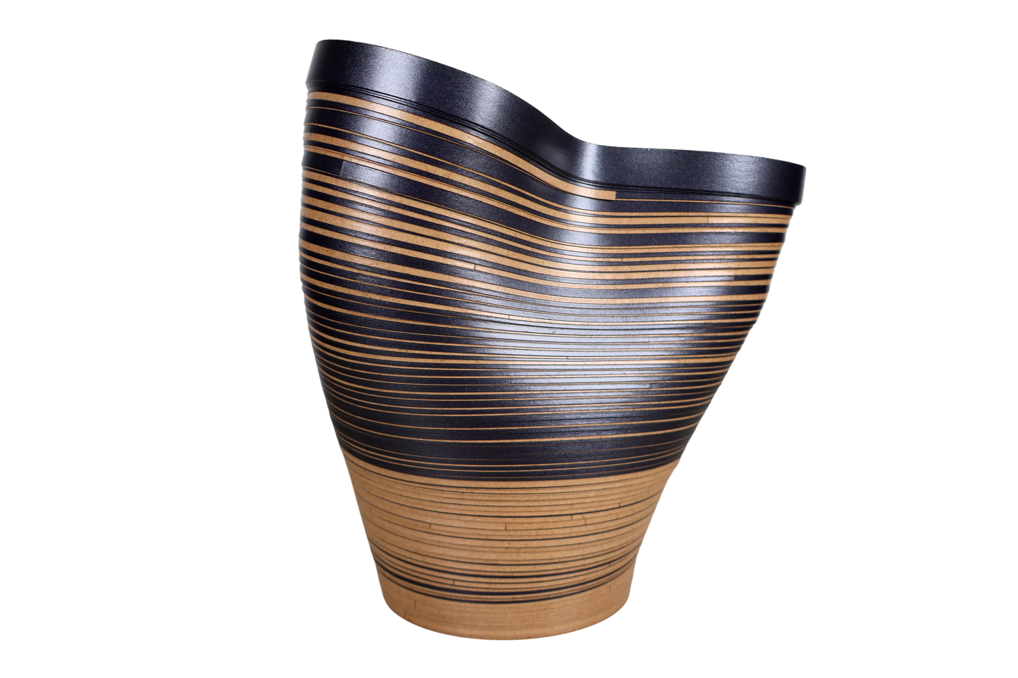 Potted Plant Holder design, Handmade Paper, Contemporary Mexican Arts Black and Brown