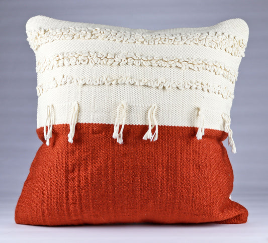 Pillow Natural organic Red and Beige colors.