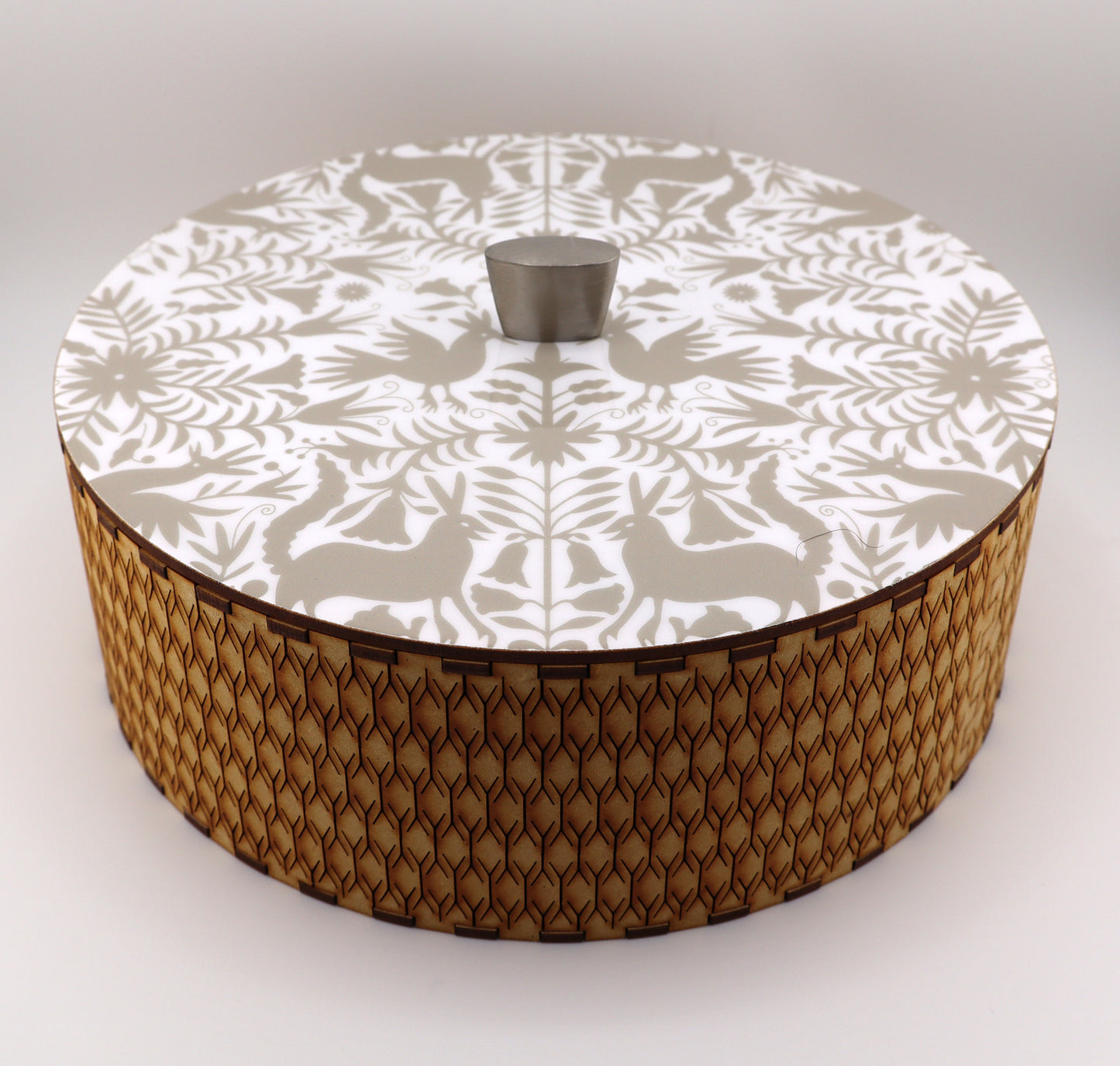 Tortillla Warmer, Beige Tenangos Contemporary design, Handmade Wood.